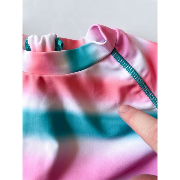 Andy & Evan Girls Short Sleeve Rash Guard Swim Top Size 5 - Picture 2 of 6